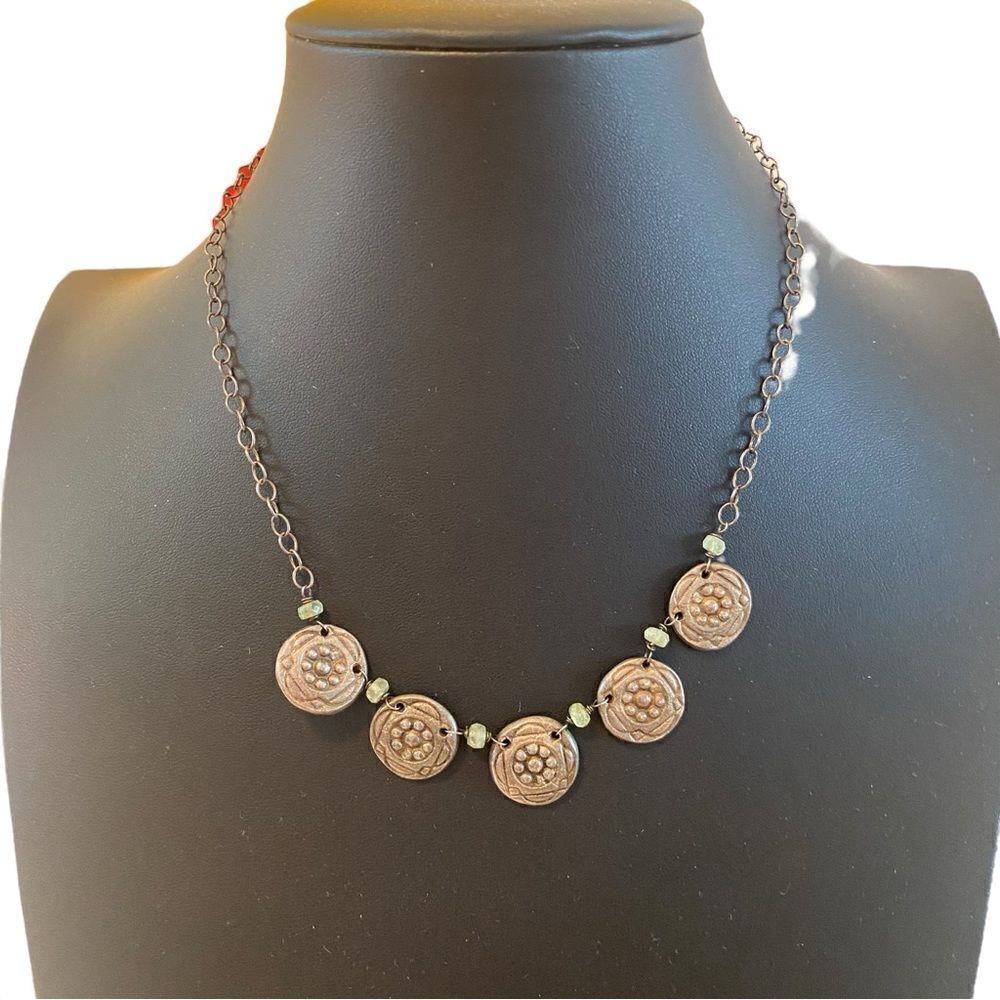 Beautiful Unique Artisan Made One of a Kind Sterling Silver & Peridot Necklace.